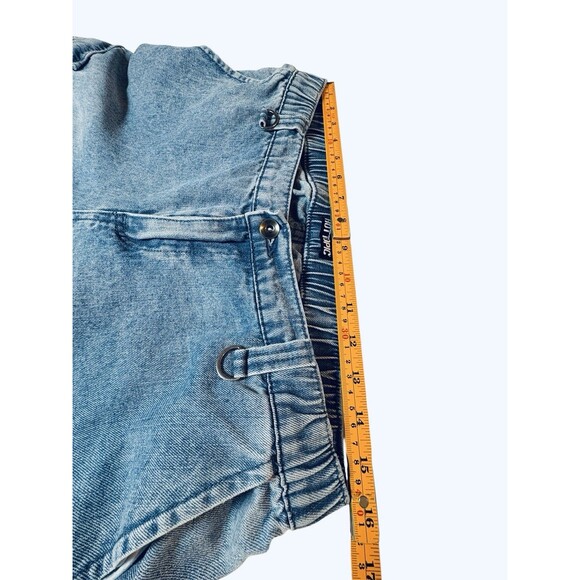 Hot Topic Wide Leg Cargo Jeans Size 9 Y2K Utility Denim Grunge Streetwear - Picture 3 of 8